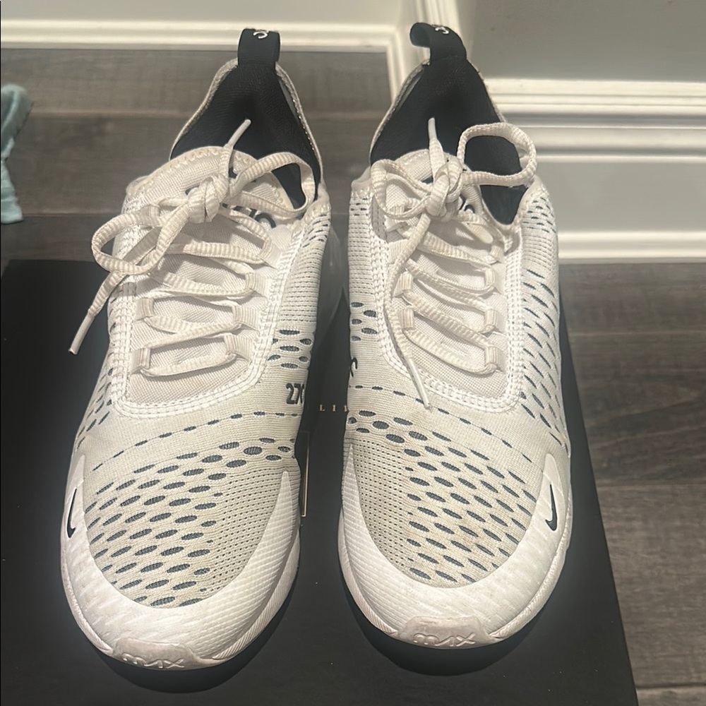 Nike White and Black Sneakers with Cushioned Sole